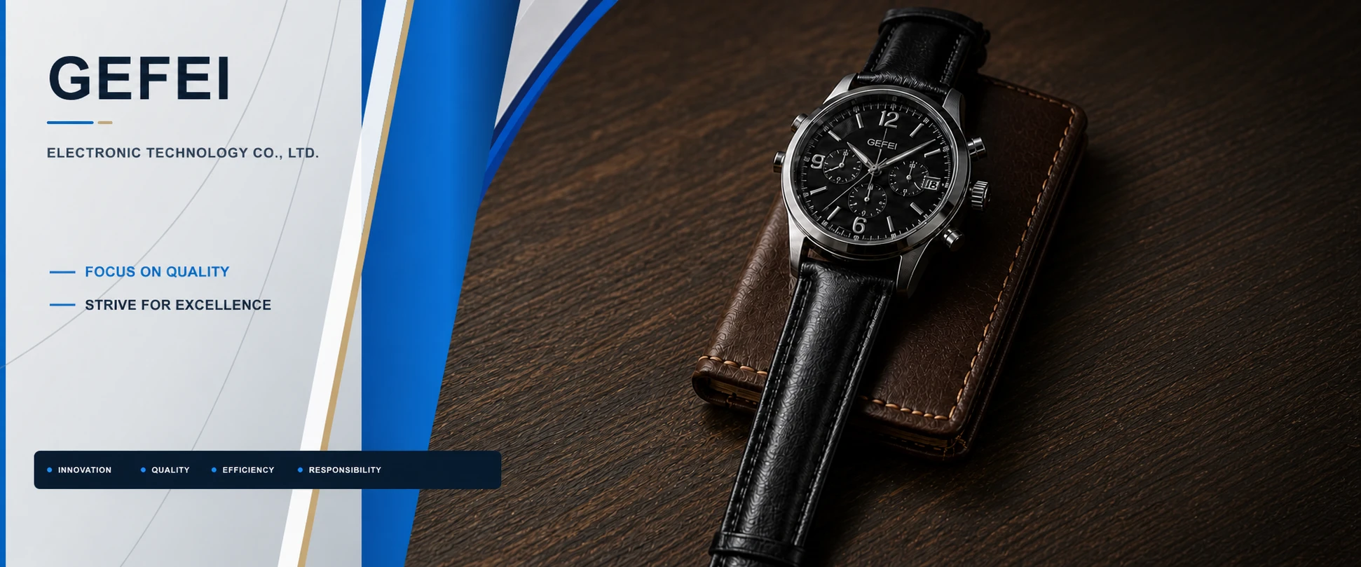 GEFEI watch and leather watch strap brand visual